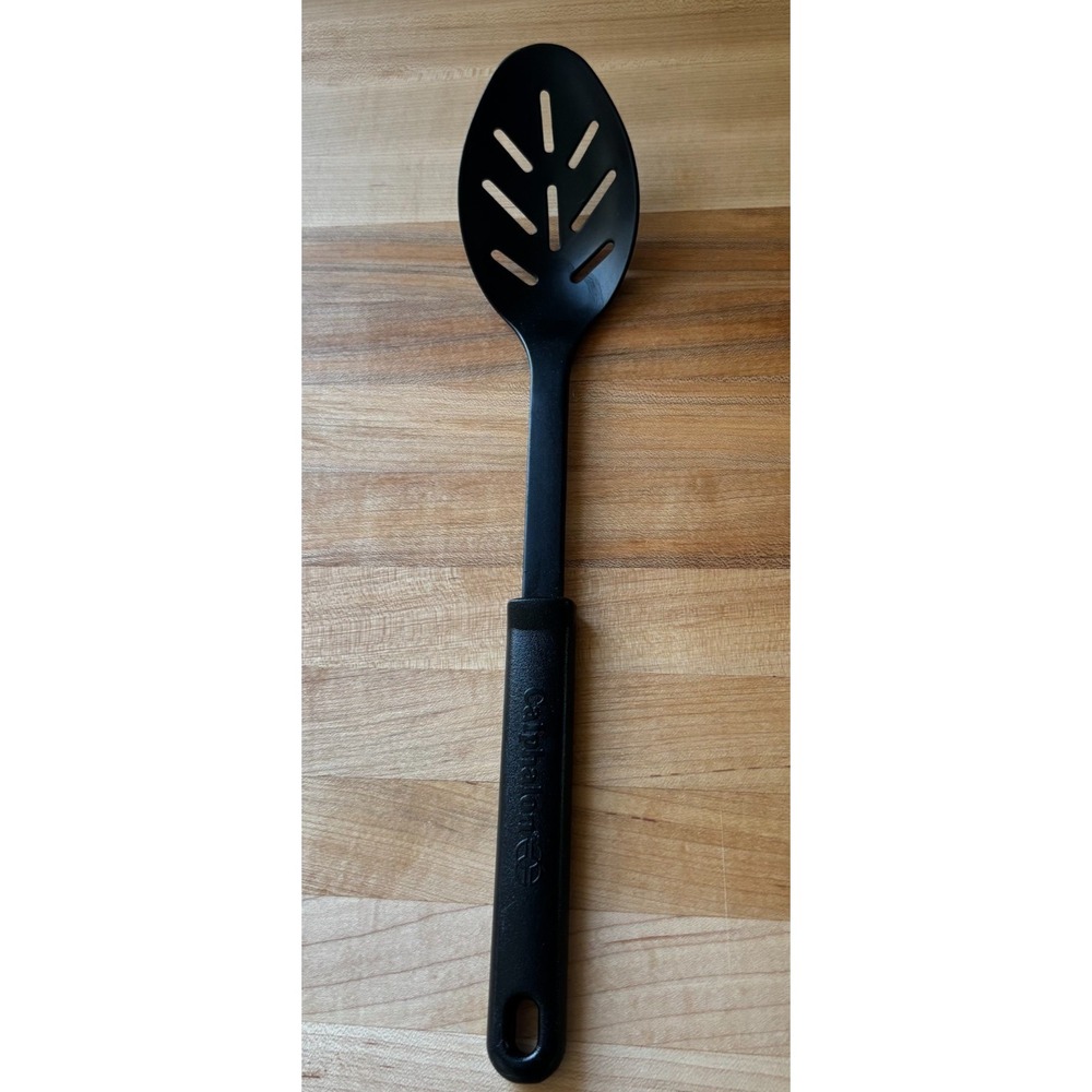 Calphalon Slotted Serving Spoon 8 Slots Nylon Silicone Black 14" Made‎ In USA